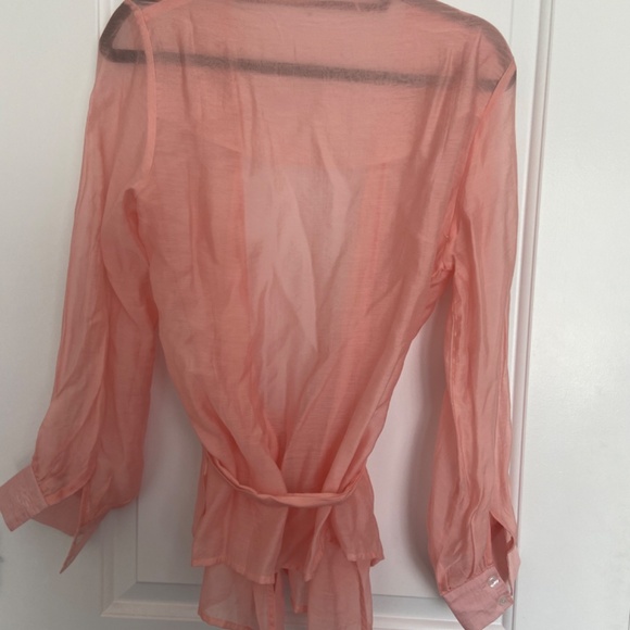 fancy shear peach front wrap top - Picture 5 of 5